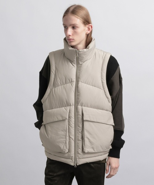 HARE(ハレ)の「エアサーマルZIPパフベスト(HARE)(ダウンベスト・メンズ・ブラック/ベージュ/グレー・SMALL/MEDIUM)」の5枚目の写真