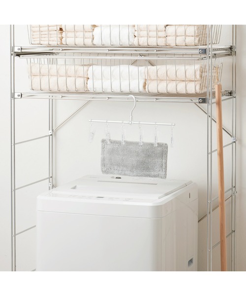 無印良品（ムジルシリョウヒン）の「アルミ直線ハンガー　約幅３５ｃｍ・６ピンチ（ランドリーグッズ・メンズ・シルバー・FREE）」の7枚目の写真