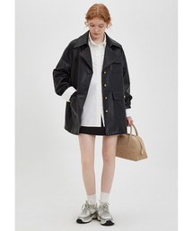 フェイクレザーオーバージャケット FQ23W060【Fano Studios】 Fano Studios（ファノ ストゥディオズ）の「フェイクレザー