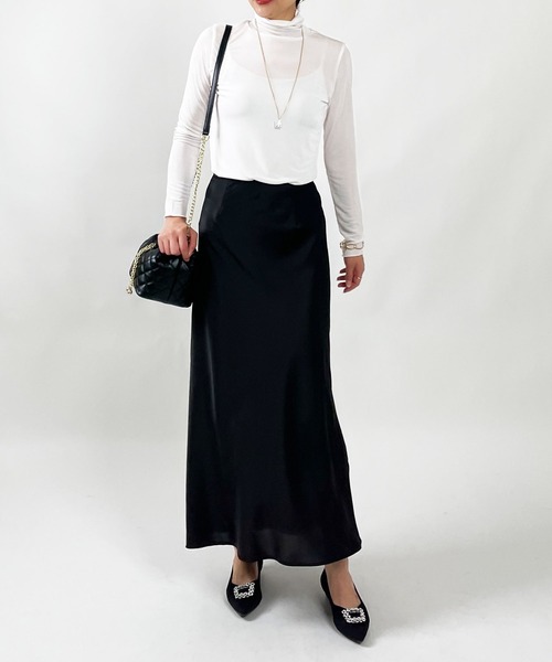 PICCIN（ピッチン）の「シャイニータートルネックカットソー（Tシャツ/カットソー・レディース・オリーブ/ブラック/オフホワイト・M）」の8枚目の写真