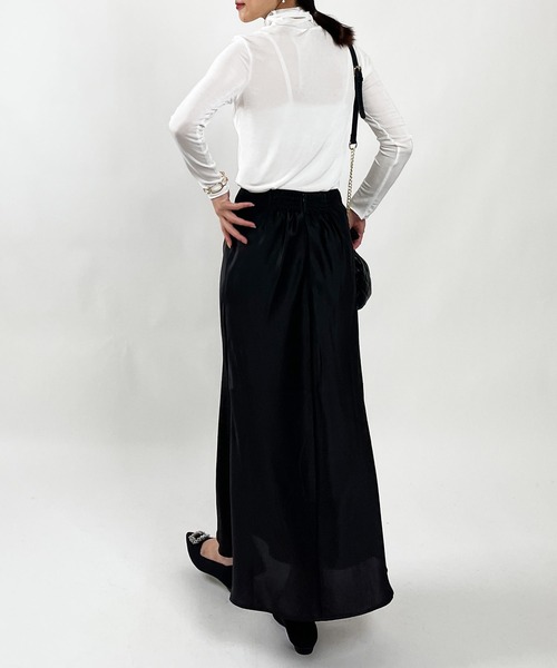 PICCIN（ピッチン）の「シャイニータートルネックカットソー（Tシャツ/カットソー・レディース・オリーブ/ブラック/オフホワイト・M）」の10枚目の写真