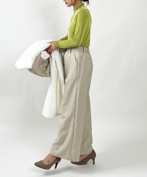 PICCIN（ピッチン）の「シャイニータートルネックカットソー（Tシャツ/カットソー・レディース・オリーブ/ブラック/オフホワイト・M）」の17枚目の写真