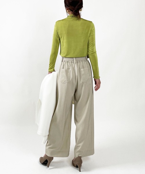 PICCIN（ピッチン）の「シャイニータートルネックカットソー（Tシャツ/カットソー・レディース・オリーブ/ブラック/オフホワイト・M）」の18枚目の写真