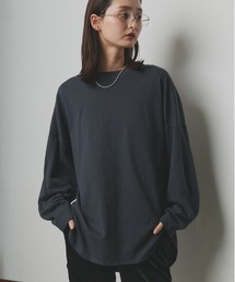 ラウンドスリット チュニック ロングTシャツ