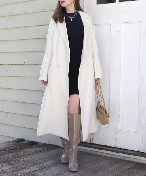 ROYAL PARTY（ロイヤルパーティー）の「バックタックコート（その他アウター・レディース・ブラック/オフホワイト/ピンク/カーキ・SMALL/MEDIUM）」の8枚目の写真