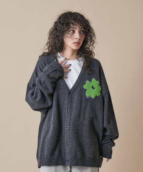 re_k by JUNRED（レクバイジュンレッド）の「re_k by JUNRED / サガラフラワールーズシルエットカーディガン（カーディガン/ボレロ・メンズ・チャコールグレー/ブラウン/ライトグレー・S/M/L）」の6枚目の写真