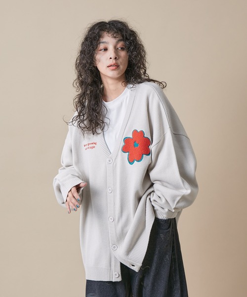 re_k by JUNRED（レクバイジュンレッド）の「re_k by JUNRED / サガラフラワールーズシルエットカーディガン（カーディガン/ボレロ・メンズ・チャコールグレー/ブラウン/ライトグレー・S/M/L）」の8枚目の写真