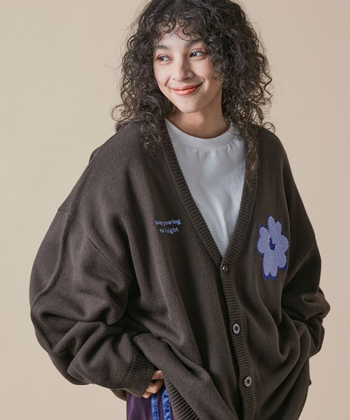 re_k by JUNRED（レクバイジュンレッド）の「re_k by JUNRED / サガラフラワールーズシルエットカーディガン（カーディガン/ボレロ・メンズ・チャコールグレー/ブラウン/ライトグレー・S/M/L）」の9枚目の写真