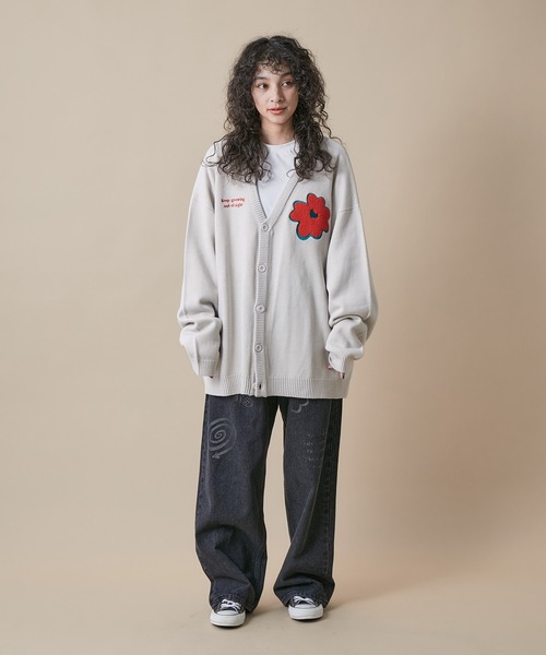 re_k by JUNRED（レクバイジュンレッド）の「re_k by JUNRED / サガラフラワールーズシルエットカーディガン（カーディガン/ボレロ・メンズ・チャコールグレー/ブラウン/ライトグレー・S/M/L）」の12枚目の写真