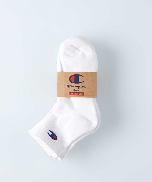 Champion(チャンピオン)の「【Champion】ハーフパイル3ソックスQムジソックス(ソックス/靴下・メンズ・オフホワイト/ブラック・M/L)」の12枚目の写真