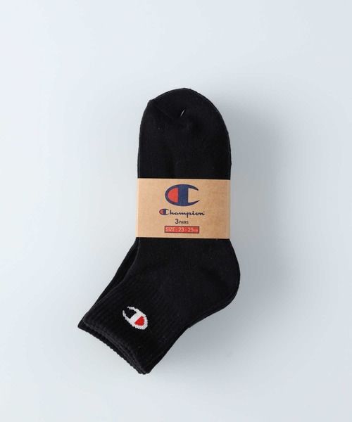 Champion(チャンピオン)の「【Champion】ハーフパイル3ソックスQムジソックス(ソックス/靴下・メンズ・オフホワイト/ブラック・M/L)」の7枚目の写真