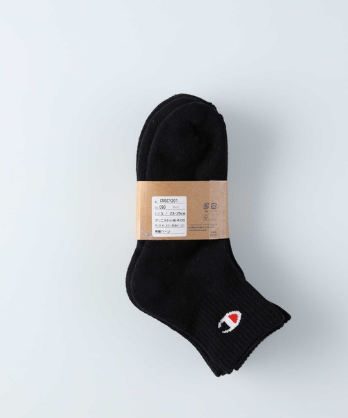 Champion(チャンピオン)の「【Champion】ハーフパイル3ソックスQムジソックス(ソックス/靴下・メンズ・オフホワイト/ブラック・M/L)」の6枚目の写真