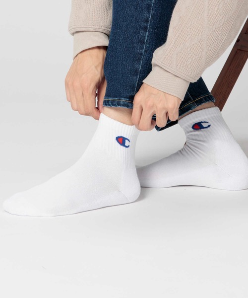 Champion(チャンピオン)の「【Champion】ハーフパイル3ソックスQムジソックス(ソックス/靴下・メンズ・オフホワイト/ブラック・M/L)」の13枚目の写真