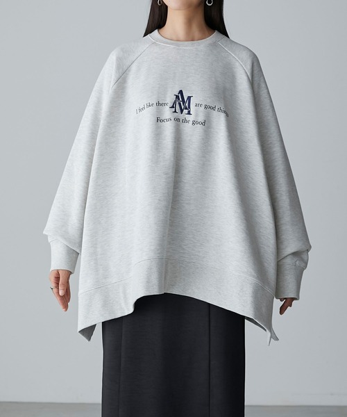 Anss.me(アンスミー)の「【Anss.me】ドルマンスリーブロゴ刺繍スウェットプルオーバー(スウェット・レディース・オートミール/ブラック/アイボリー/ネイビー・FREE)」の10枚目の写真