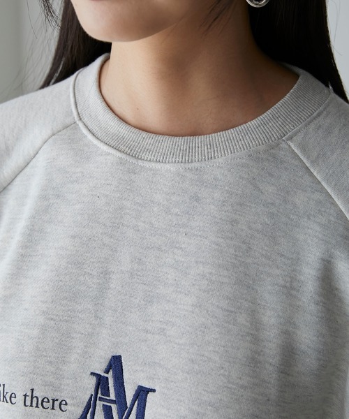 Anss.me(アンスミー)の「【Anss.me】ドルマンスリーブロゴ刺繍スウェットプルオーバー(スウェット・レディース・オートミール/ブラック/アイボリー/ネイビー・FREE)」の13枚目の写真