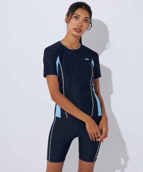 FILA ネイビーレディーストップス L テニス】ロングスリーブグラフィックTシャツ / レディース