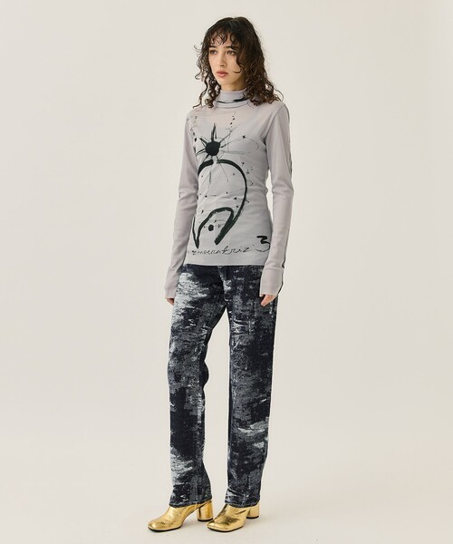 CYCLE(サイクル)の「【Cycle/サイクル 】Mayte × Cycle THE EMPRESS TAROT SKIN TOPS(Tシャツ/カットソー・レディース・グレー・FREE)」の2枚目の写真