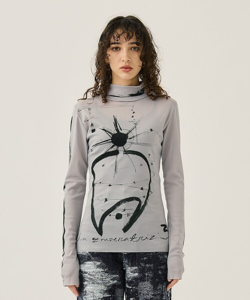 CYCLE(サイクル)の「【Cycle/サイクル 】Mayte × Cycle THE EMPRESS TAROT SKIN TOPS(Tシャツ/カットソー・レディース・グレー・FREE)」の4枚目の写真