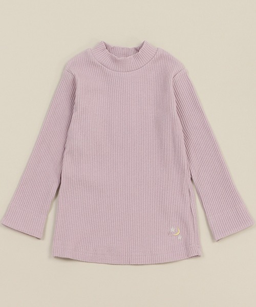 sense of wonder（センスオブワンダー）の「テレコハイネック長袖Ｔシャツ（Tシャツ/カットソー・キッズ・ネイビー/ラベンダー/チャコール/キナリ・100cm/120cm/130cm/90cm/110cm）」の4枚目の写真