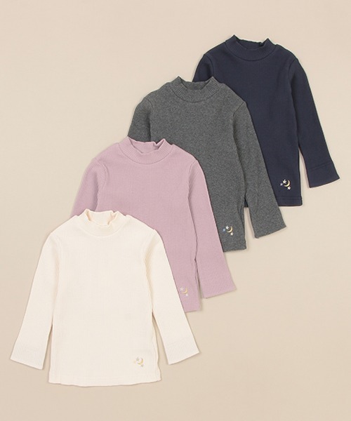 sense of wonder（センスオブワンダー）の「テレコハイネック長袖Ｔシャツ（Tシャツ/カットソー・キッズ・ネイビー/ラベンダー/チャコール/キナリ・100cm/120cm/130cm/90cm/110cm）」の5枚目の写真