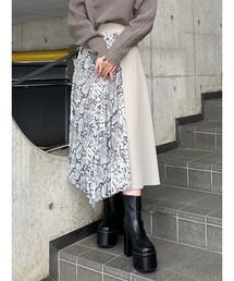 MURUA | プリントドッキングプリーツスカート(スカート)
