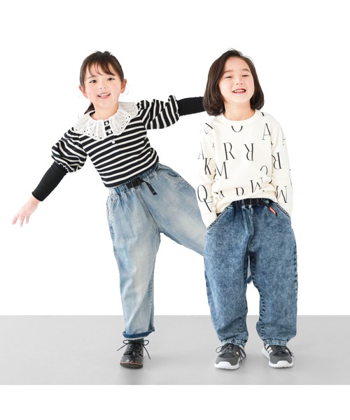 L.COPECK（エルコペック）の「ニット風デニムバルーンパンツ（デニムパンツ・キッズ・その他/ストライプ/ネイビー/ブラック・140cm/110cm/120cm/130cm/100cm）」の6枚目の写真