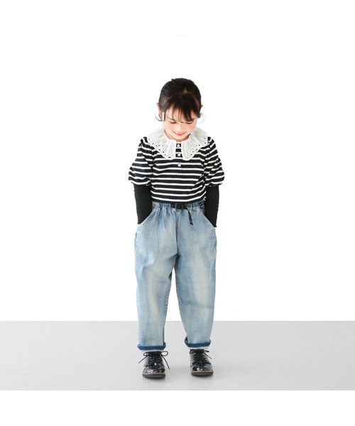 L.COPECK（エルコペック）の「ニット風デニムバルーンパンツ（デニムパンツ・キッズ・その他/ストライプ/ネイビー/ブラック・140cm/110cm/120cm/130cm/100cm）」の21枚目の写真