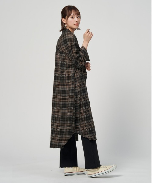 quu622kay 様THIRD MAGAZINE チェックシャツワンピ ウールチェックシャツワンピース / GRACE CONTINENTAL | GRACE