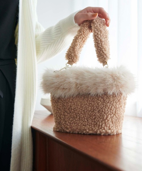 ファーミックスボアハンドルバッグ（ハンドバッグ）｜Edit Sheen