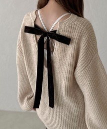 【apres jour clair】バッグリボンニットチュニック【ZOZOTOWN限定アイテム】