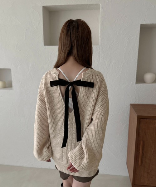apres jour clair(アプレジュールクレア)の「【apres jour clair】バッグリボンニットチュニック【ZOZOTOWN限定アイテム】(ニット/セーター・レディース・オレンジ/モカ/アイボリー・フリー/X-LARGE)」の18枚目の写真