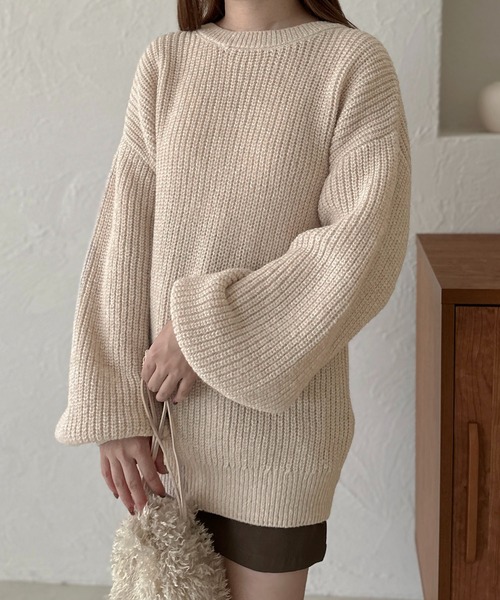 apres jour clair(アプレジュールクレア)の「【apres jour clair】バッグリボンニットチュニック【ZOZOTOWN限定アイテム】(ニット/セーター・レディース・オレンジ/モカ/アイボリー・フリー/X-LARGE)」の8枚目の写真