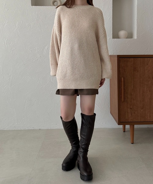 apres jour clair(アプレジュールクレア)の「【apres jour clair】バッグリボンニットチュニック【ZOZOTOWN限定アイテム】(ニット/セーター・レディース・オレンジ/モカ/アイボリー・フリー/X-LARGE)」の11枚目の写真