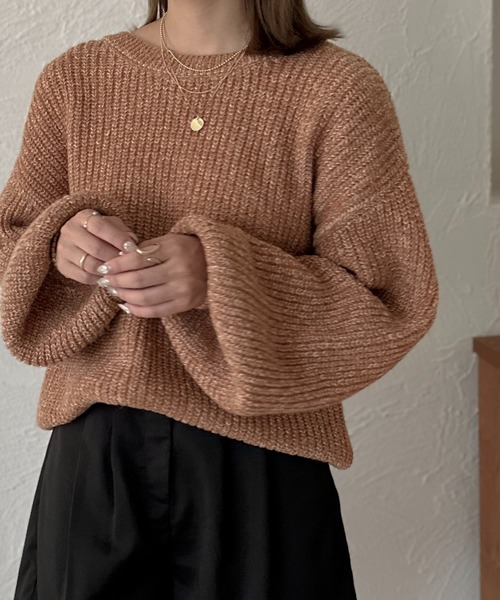 apres jour clair(アプレジュールクレア)の「【apres jour clair】バッグリボンニットチュニック【ZOZOTOWN限定アイテム】(ニット/セーター・レディース・オレンジ/モカ/アイボリー・フリー/X-LARGE)」の12枚目の写真