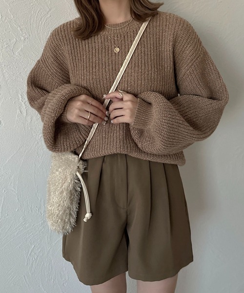 apres jour clair(アプレジュールクレア)の「【apres jour clair】バッグリボンニットチュニック【ZOZOTOWN限定アイテム】(ニット/セーター・レディース・オレンジ/モカ/アイボリー・フリー/X-LARGE)」の5枚目の写真