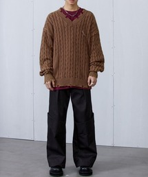 ARCH by ROARINGWILD（アーチバイロアリングワールド）の「【ARCH by ROARINGWILD】V-NECK WORN SWEATER【アーチ】ブイネックローゲージニット セーター（ニット/セーター）」