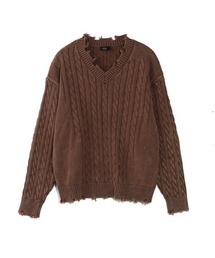 ARCH by ROARINGWILD（アーチバイロアリングワールド）の「【ARCH by ROARINGWILD】V-NECK WORN SWEATER【アーチ】ブイネックローゲージニット セーター（ニット/セーター）」