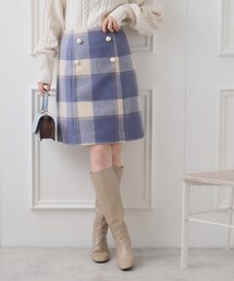 couture brooch | フェイクパール付台形ミニスカート(スカート)