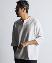 8oz HEAVY WEIGHT 3QUATER HENLEY TEE：ヘビーウェイト オーバーサイズ 7分袖 ヘンリーTシャツ