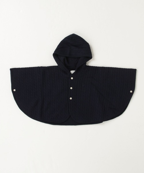 ケーブルニット ウール フーデッド ポンチョ（ニット/セーター）｜POLO