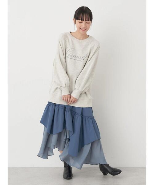 earth music&ecology(アースミュージックアンドエコロジー)の「イレヘムティアードスカート(スカート・レディース・ブラック/ブルー/アイボリー・FREE)」の10枚目の写真