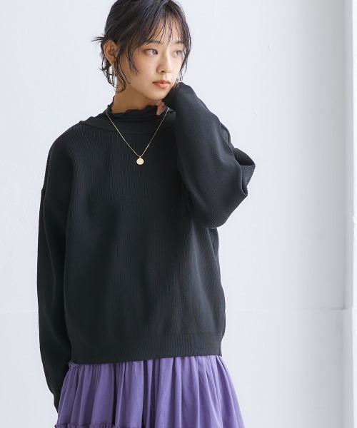 nissen（ニッセン）の「洗える前後２WAYボリューム袖カーディガン【ハンガーで干せる】（カーディガン/ボレロ・レディース・コーラルピンク/イエロー/オフホワイト/グリーン/ブラック・LL/S/M/L）」の6枚目の写真