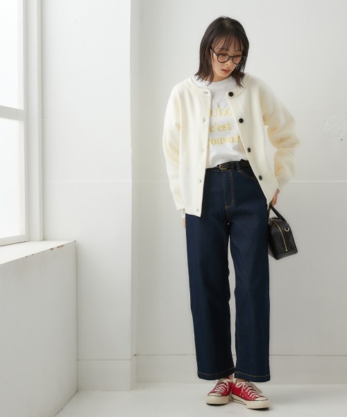 nissen（ニッセン）の「洗える前後２WAYボリューム袖カーディガン【ハンガーで干せる】（カーディガン/ボレロ・レディース・コーラルピンク/イエロー/オフホワイト/グリーン/ブラック・LL/S/M/L）」の10枚目の写真