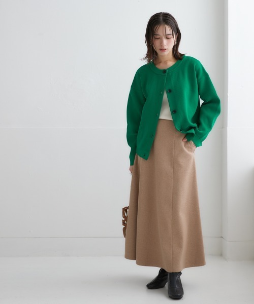 nissen（ニッセン）の「洗える前後２WAYボリューム袖カーディガン【ハンガーで干せる】（カーディガン/ボレロ・レディース・コーラルピンク/イエロー/オフホワイト/グリーン/ブラック・LL/S/M/L）」の14枚目の写真