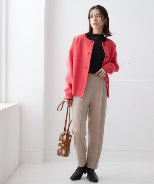 nissen（ニッセン）の「洗える前後２WAYボリューム袖カーディガン【ハンガーで干せる】（カーディガン/ボレロ・レディース・コーラルピンク/イエロー/オフホワイト/グリーン/ブラック・LL/S/M/L）」の22枚目の写真