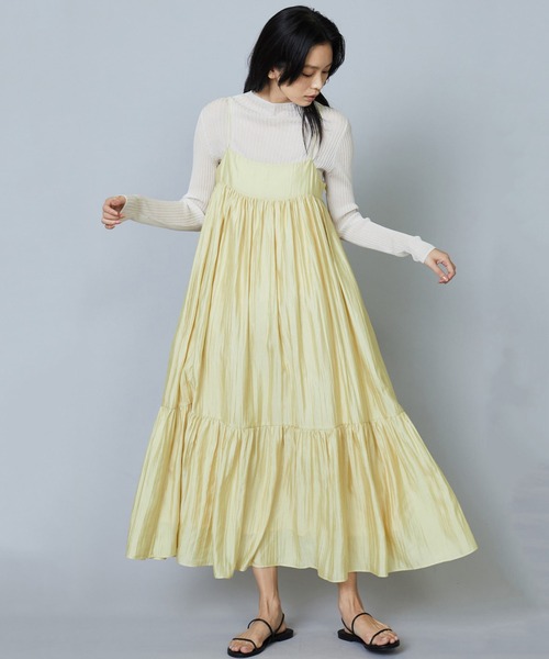 極美品✨プルミエアロンディスモン　ワッシャーサテンキャミドレス　定価3,7万円 1er Arrondissement（プルミエアロンディスモン）の「ワッシャーサテン