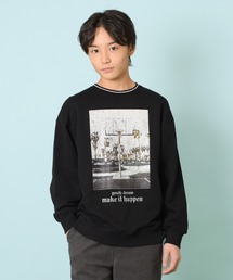 TC裏毛・フロントバスケプリントトレーナー