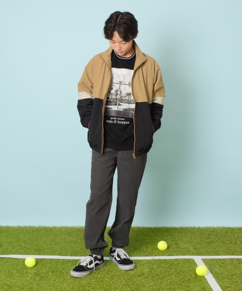 GLAZOS（グラソス）の「TC裏毛・フロントバスケプリントトレーナー（スウェット・キッズ・ブラック/アイボリー・140cm/150cm/160cm/170cm）」の4枚目の写真