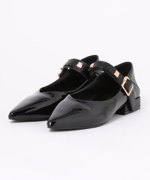 shoes365(シューズスリーシックスファイヴ)の「【shoes365】ポインテッドトゥ ローヒールメリージェーンシューズ(パンプス・レディース・ブラック/レッド・24.0cm/22.5cm/25.0cm/24.5cm/23.5cm/23.0cm)」の13枚目の写真