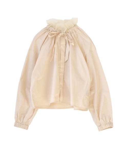 MIMIMEMETE(ミミメメット)の「チュールカラー リボンブラウス(シャツ/ブラウス・レディース・ブラック/ベージュ・M)」の18枚目の写真